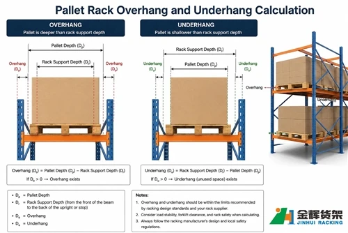 Sådan beregnes palleoverhæng og underhæng i lagerreoler